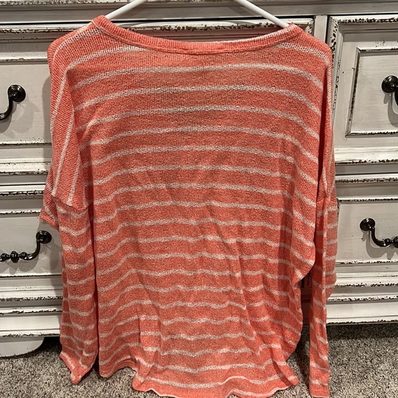Thin spring/fall knot sweater orange/white stripe - Picture 4 of 4